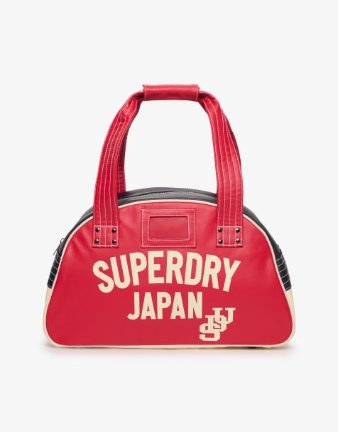 Superdry – Retro Alumni – Bowlingtasche in Rot/Eclipse Navy/Creme - view 1