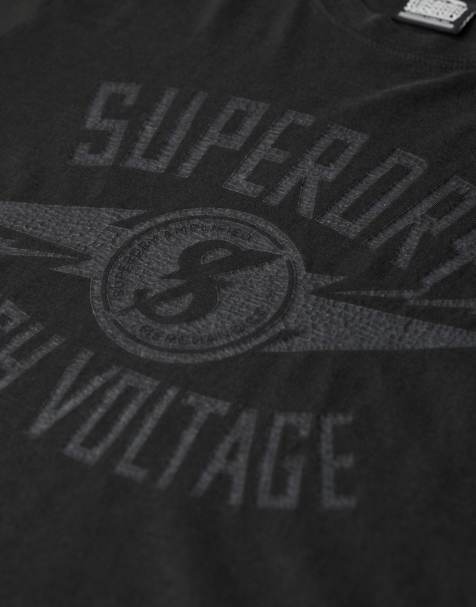Superdry Retro rocker graphic t-shirt in washed black - view 1