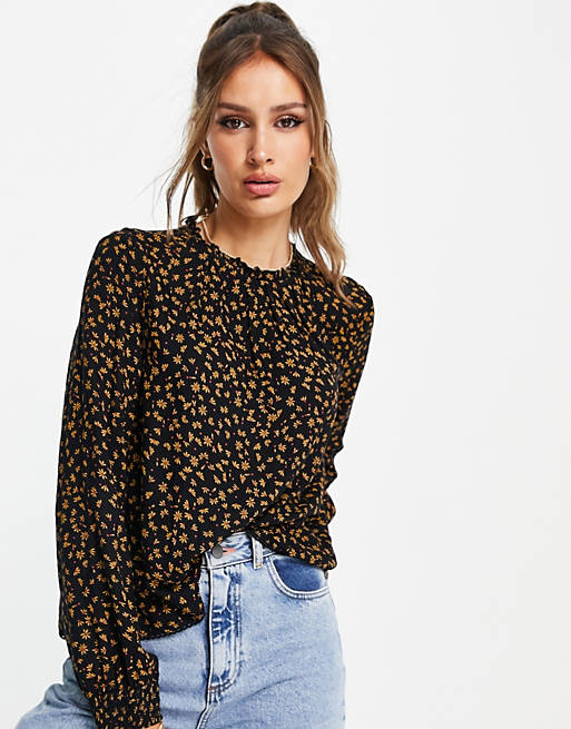 Superdry Richelle printed blouse in black