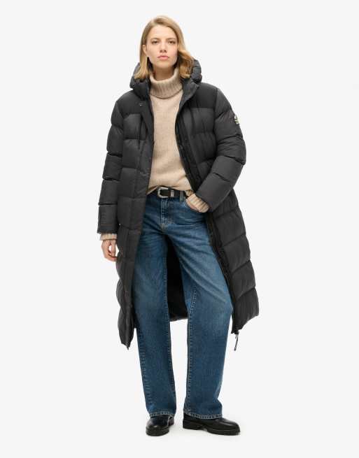 Monki longline grid puffer jacket store