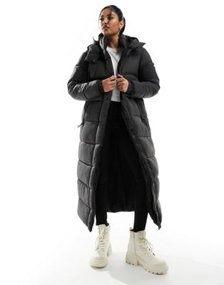 Superdry ripstop longline puffer jacket in Black - ASOS Price Checker