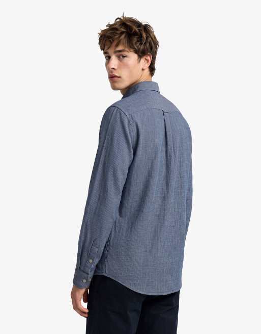 Superdry - Riviera - Chemise en lin mélangé à manches longues et rayures - Indigo, 2 de 6