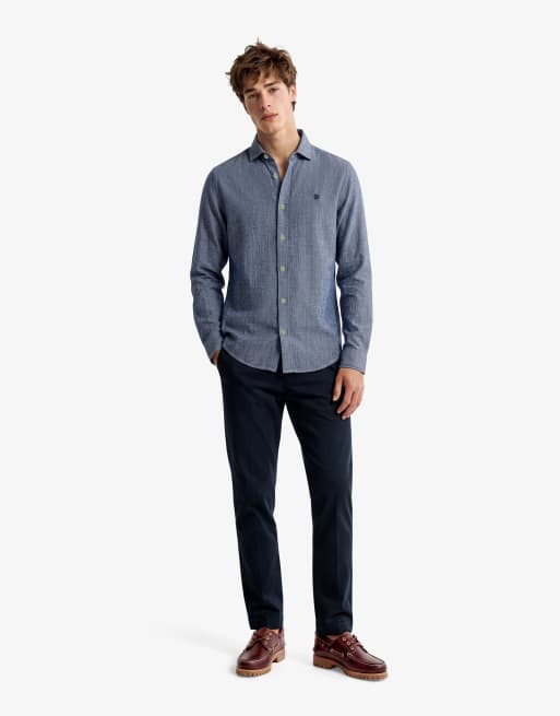 Superdry - Riviera - Chemise en lin mélangé à manches longues et rayures - Indigo, 4 de 6
