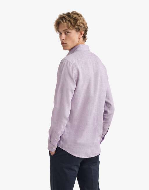 Superdry - Riviera - Chemise en lin mélangé à manches longues - Lilas chambray, 2 de 6
