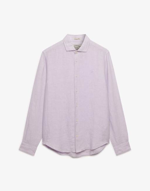 Superdry - Riviera - Chemise en lin mélangé à manches longues - Lilas chambray, 6 de 6