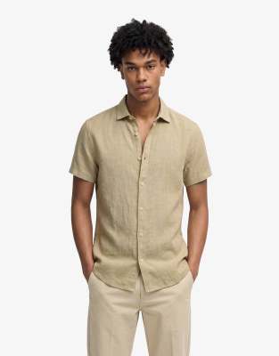 Superdry Herren Beige Leinenhemd Riviera - Bild 3