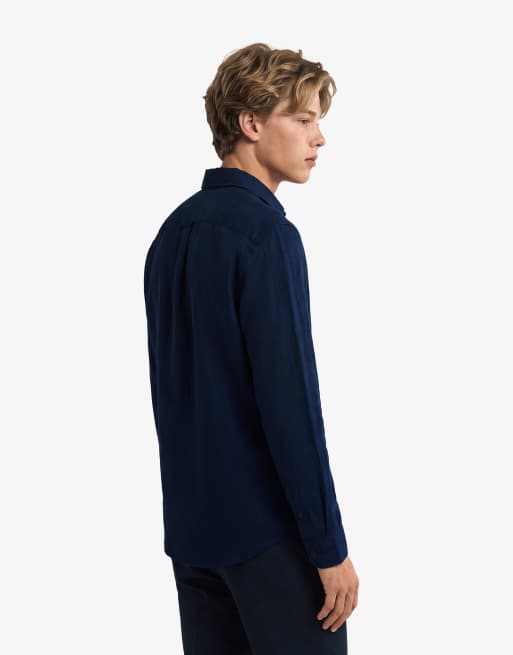 Superdry – Riviera – Langärmliges Leinenhemd in Eclipse-Marineblau, 3 von 4