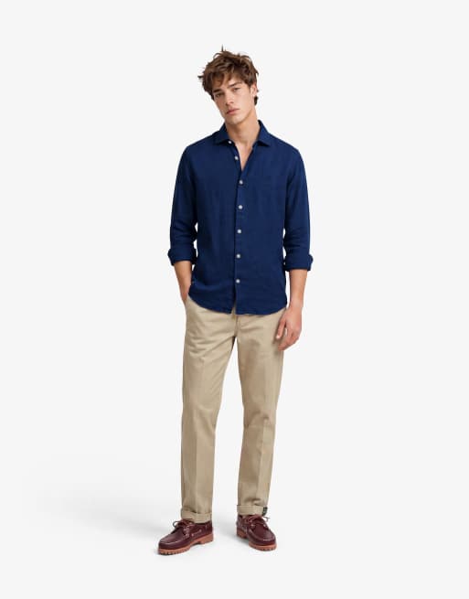 Superdry – Riviera – Langärmliges Leinenhemd in französischem Blau, 3 von 6