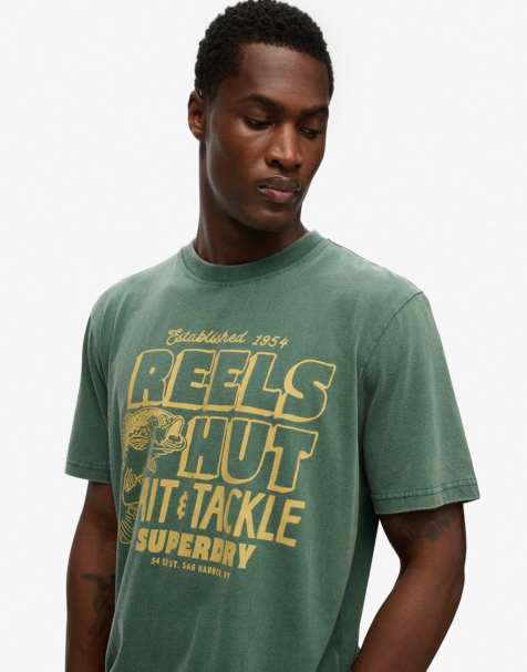 Superdry – Roadside Trade – Locker geschnittenes T-Shirt in Jägergrün - view 1