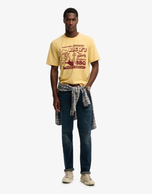 Superdry – Roadside Trade – Locker geschnittenes T-Shirt in Narzissengelb, 4 von 4