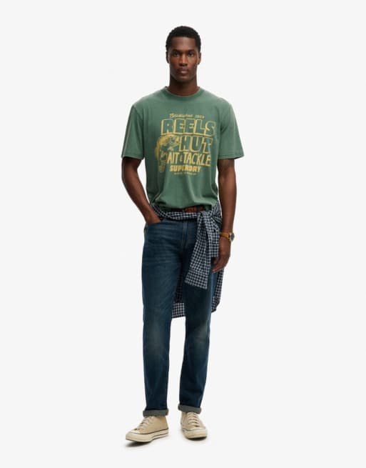 Superdry Roadside trade loose t-shirt in hunter green, 4 of 4