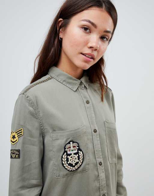 Chemise femme militaire ecusson new arrivals