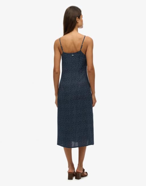 Superdry - Robe mi-longue boutonnée à bretelles avec imprimé à pois - Alana, 2 de 6