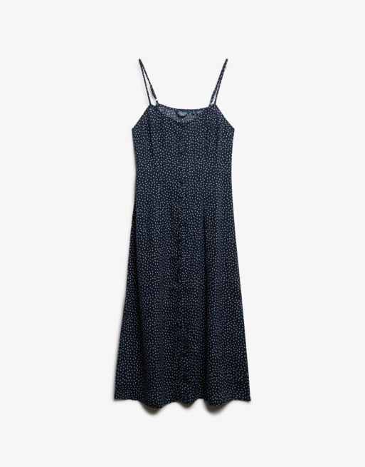 Superdry - Robe mi-longue boutonnée à bretelles avec imprimé à pois - Alana, 6 de 6