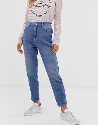 Superdry Ruby slim mom jeans-Blue