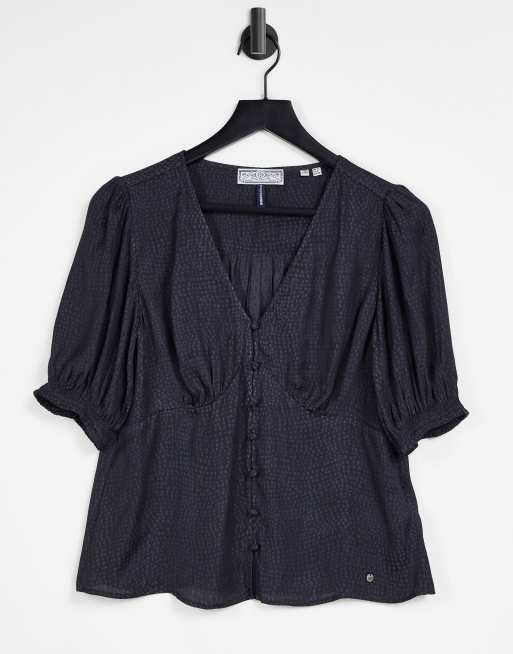Superdry - Sadie - Sort bluse i vintagestil