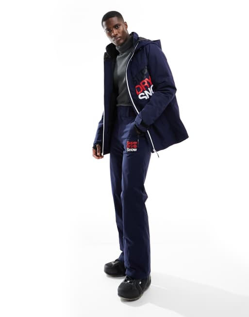Superdry – Schmal geschnittene Skihose in sattem Marineblau