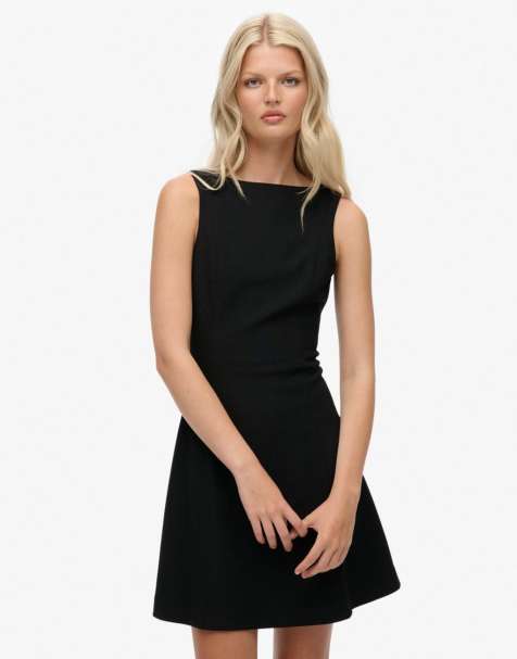 Superdry Scoop back mini dress in black - view 1
