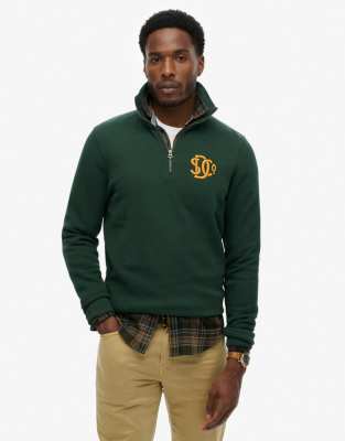 Superdry - Sd & co. - Haut de survêtement à col zippé - Vert émeraude