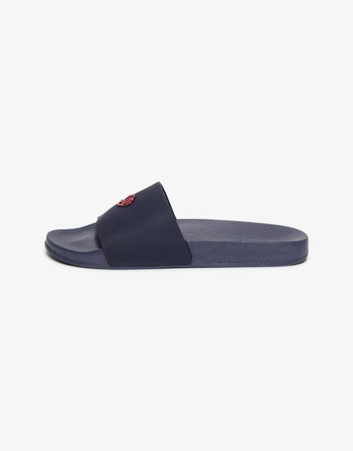 Superdry Sd&co. pool sliders in atlantic navy/flare red, 2 of 7