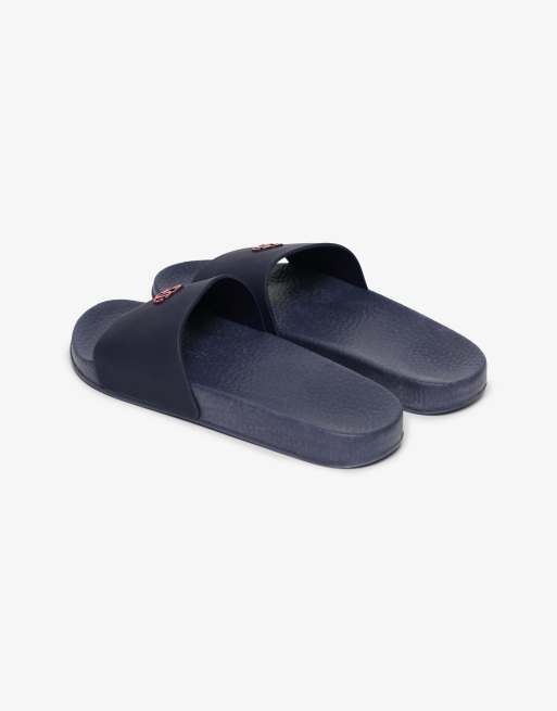 Superdry Sd&co. pool sliders in atlantic navy/flare red, 4 of 7