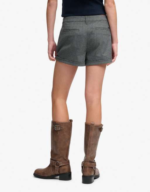 Superdry short à carreaux pied-de-poule gris, 4 de 4