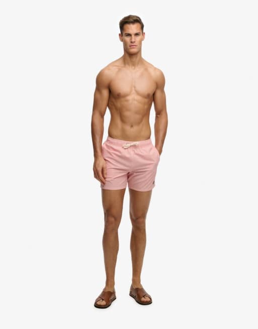 Superdry - Short de bain 15 pouces en crépon à rayures - Corail/blanc, 5 de 7