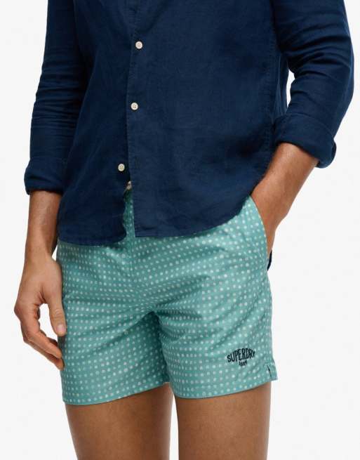 Superdry - Short de bain 15 pouces imprimé fleuri de qualité supérieure - Vert, 7 de 7