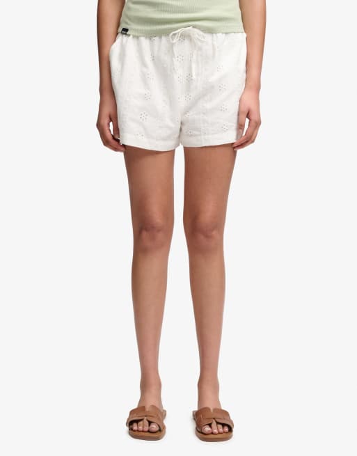 Superdry - Short de plage en broderie anglaise de coton - Blanc cassé, 3 de 7