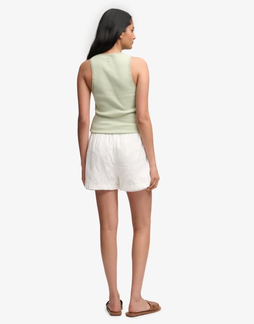 Superdry - Short de plage en broderie anglaise de coton - Blanc cassé, 5 de 7