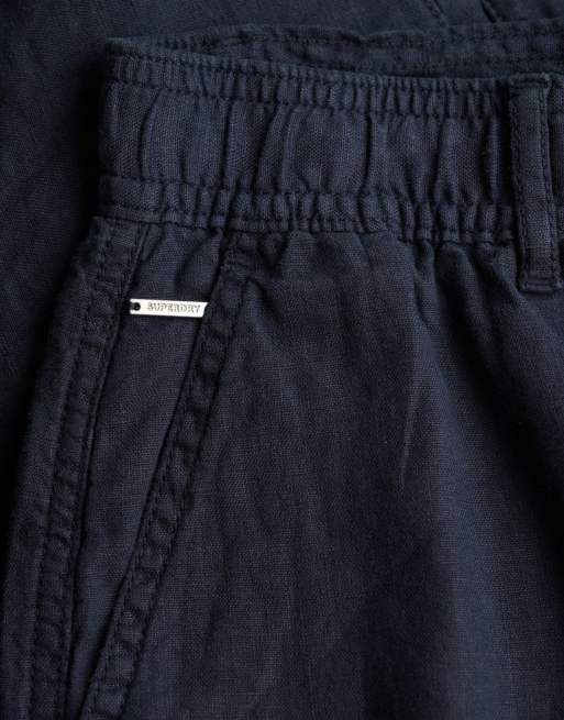 Superdry - Short en lin à taille mi-haute - Bleu marine éclipse, 6 de 7