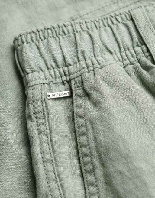 Superdry - Short en lin à taille mi-haute - Vert jade clair, 7 de 7