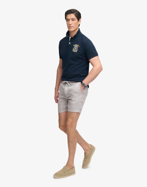 Superdry - Short en lin - Chambray gris cendré - view 1