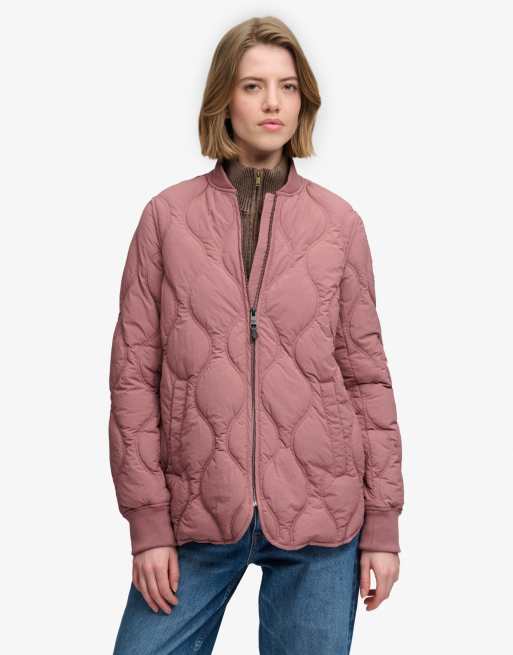 Superdry Short onion quilt liner jacket in roan rouge burgundy, 2 of 7