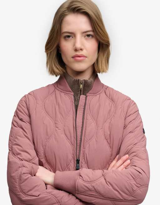 Superdry Short onion quilt liner jacket in roan rouge burgundy, 3 of 7
