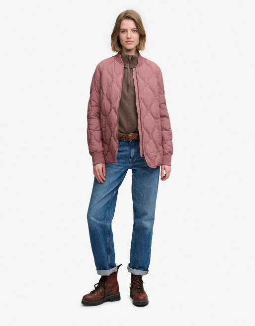 Superdry Short onion quilt liner jacket in roan rouge burgundy, 4 of 7
