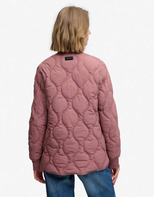 Superdry Short onion quilt liner jacket in roan rouge burgundy, 5 of 7