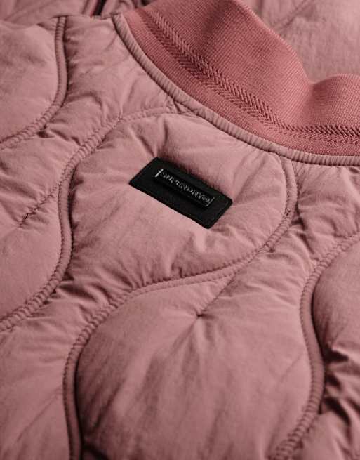 Superdry Short onion quilt liner jacket in roan rouge burgundy, 6 of 7