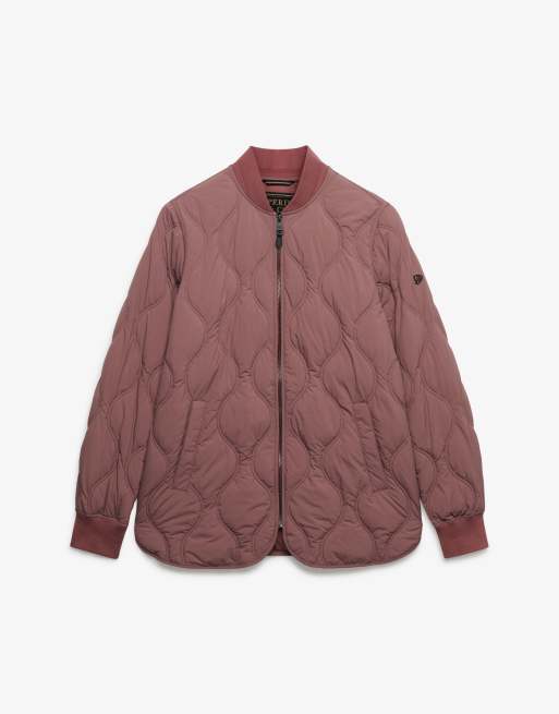 Superdry Short onion quilt liner jacket in roan rouge burgundy, 7 of 7