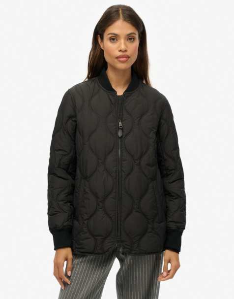 Superdry Short quilted liner jacket in black - view 1