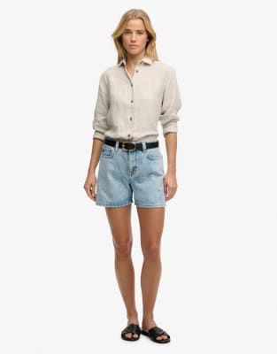 Superdry Damen Hellblau Für W7110491a Mid Rise Shorts (30), Lässig, Baumwolle, Denim - Bild 3