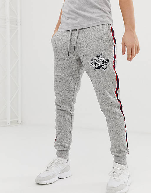 Superdry side stripe sweat sweatpants in gray | ASOS