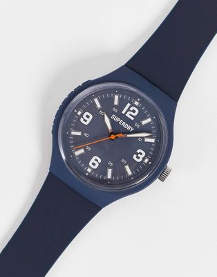 Superdry silicone strap watch in navy
