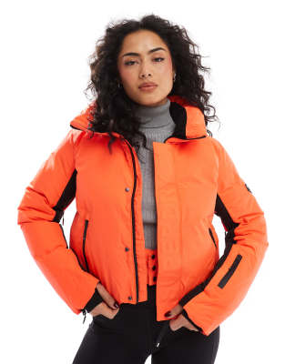 Superdry - Ski - Slalom-Pufferjacke in Vulkankoralle-Orange