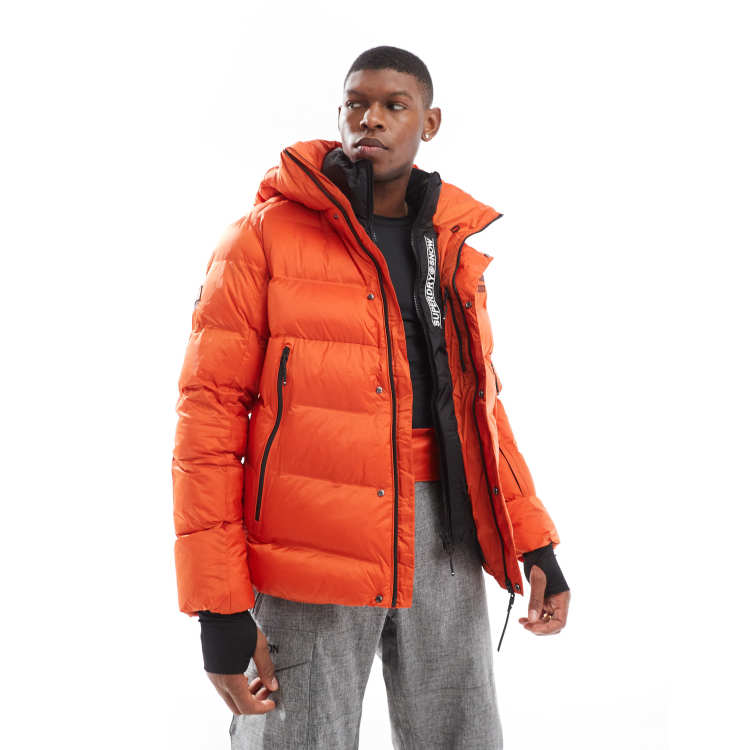 Superdry Ski sport puffer jacket in flame orange ASOS