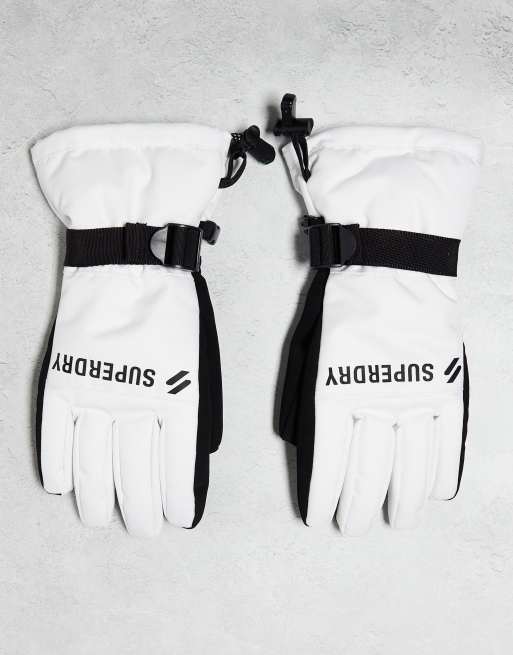 Superdry – Skihandschuhe in optischem Weiß