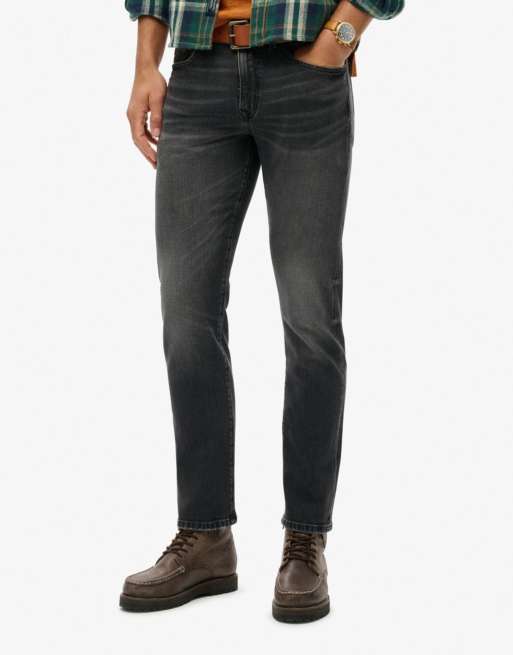 Superdry – Slim-Fit-Jeans mit geradem Schnitt in Vintage-Optik, aus Baumwolle in Venom Vintage Black