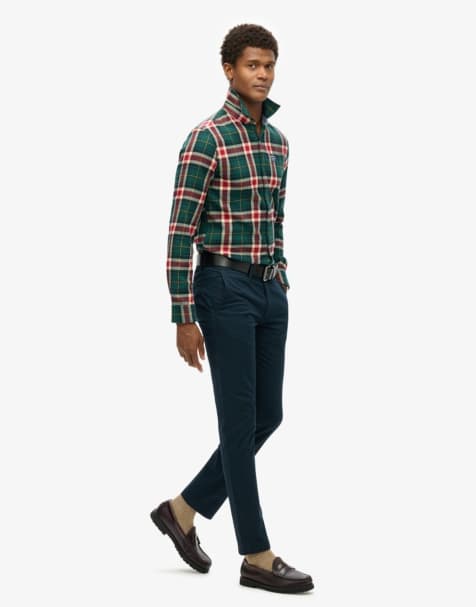 Superdry Slim tapered stretch chino trousers in eclipse navy - view 1