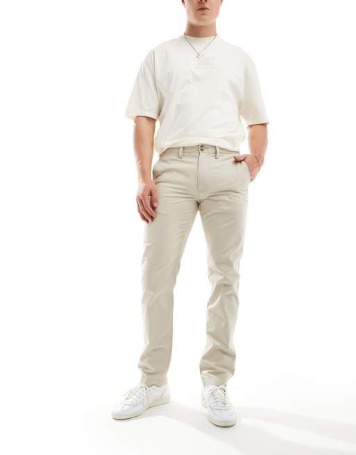 Superdry Slim tapered stretch chino trousers in pelican beige, 4 of 5