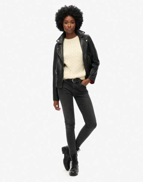 Superdry Slouchy cable knit jumper in natural white - view 1